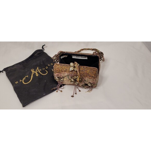 Vintage Mary Frances Beaded Flower Evening Handbag Embellished Holiday - Picture 7 of 8